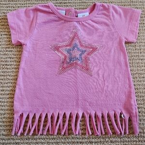 Truly Scrumptious by Heidi Klum - 6mo Pink Star Fringe Kids Shirt